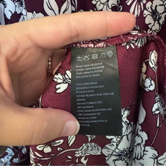 Bardot Women’s Jolie Floral Print Lattice Trim Satin Midi Dress Size 6/Small - Picture 12 of 12